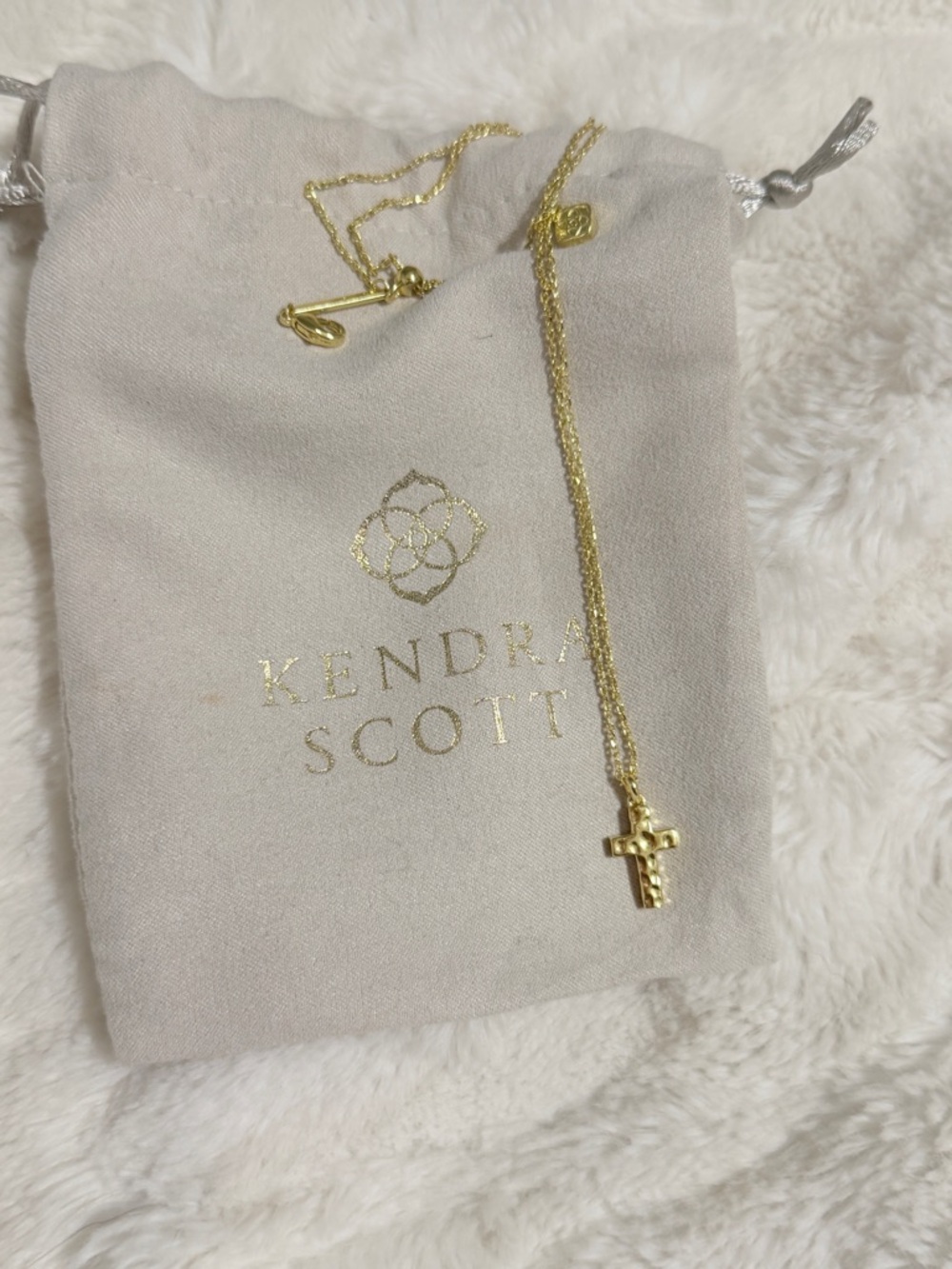 Kendra Scott Gold Beaded Cross Pendant Necklace